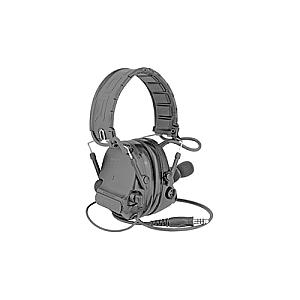 3M/Peltor, ComTac V, Electronic Earmuff, Headband, Foldable, Single Lead, Standard Dynamic Mic, NATO Wiring, Black Color