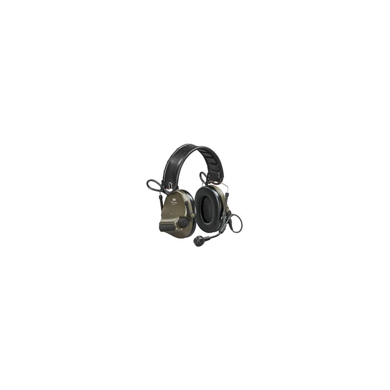 3M/Peltor, ComTac VI Defender, Electronic Earmuff, Matte Finish, Olive Drab Green, NIB (Natural Interaction Behavior) Wireless Technology, Includes Boom Microphone