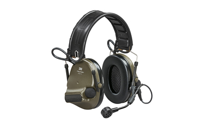 3M/Peltor, ComTac VI Defender, Electronic Earmuff, Matte Finish, Olive Drab Green, NIB (Natural Interaction Behavior) Wireless Technology, Includes Boom Microphone