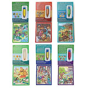 6 Pack of Aqua Brush Christian Activity Books Series: Old Testament #1 & #2, New Testament #1 & #2, Book of Mormon #1 & #2