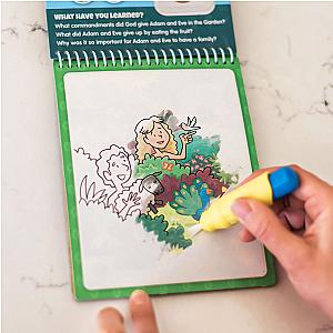 6 Pack of Aqua Brush Christian Activity Books Series: Old Testament #1 & #2, New Testament #1 & #2, Book of Mormon #1 & #2