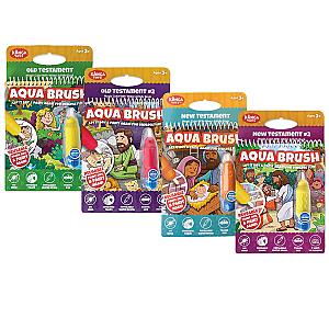 4 Pack of Aqua Brush Activity Books: Old Testament, Old Testament #2, New Testament, and New Testament #2 Set