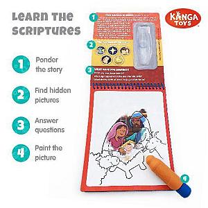 4 Pack of Aqua Brush Activity Books: Old Testament, Old Testament #2, New Testament, and New Testament #2 Set