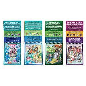 4 Pack of Aqua Brush Activity Books: Old Testament, Old Testament #2, New Testament, and New Testament #2 Set