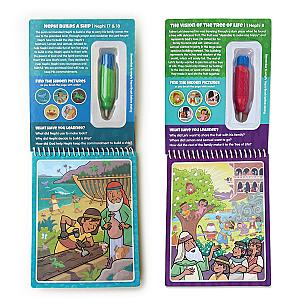 Two Pack Book of Mormon Aqua Brush Activity Book Set, Reusable Travel Activity