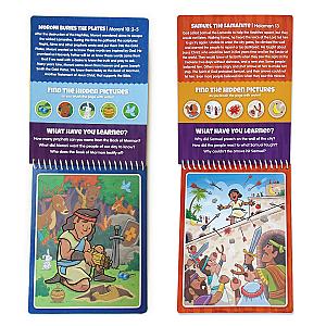Two Pack Book of Mormon Aqua Brush Activity Book Set, Reusable Travel Activity