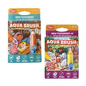 Two Pack New Testament Aqua Brush Activity Book Set, Reusable Travel Activity