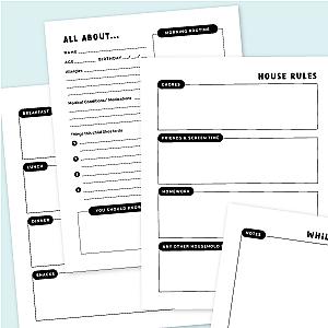 Digital Download: Babysitter Notes