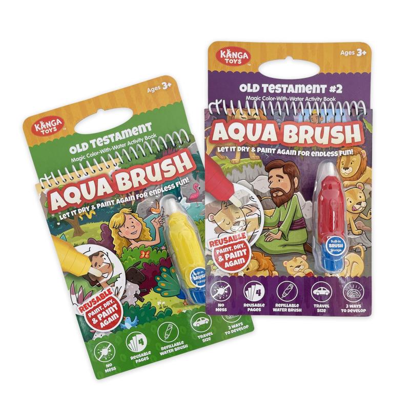 Two Pack Old Testament Aqua Brush Activity Book Set, Reusable Travel Activity