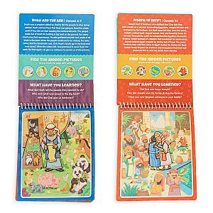 Two Pack Old Testament Aqua Brush Activity Book Set, Reusable Travel Activity