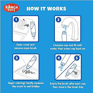 Two Pack Old Testament Aqua Brush Activity Book Set, Reusable Travel Activity