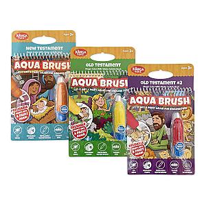 Three Pack Bible Aqua Brush Activity Book Set, Reusable Travel Activity