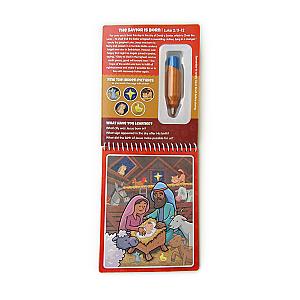 Three Pack Bible Aqua Brush Activity Book Set, Reusable Travel Activity