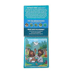 Three Pack Bible Aqua Brush Activity Book Set, Reusable Travel Activity
