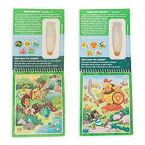 Three Pack Bible Aqua Brush Activity Book Set, Reusable Travel Activity