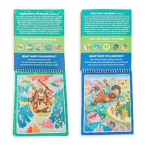 Three Pack Bible Aqua Brush Activity Book Set, Reusable Travel Activity