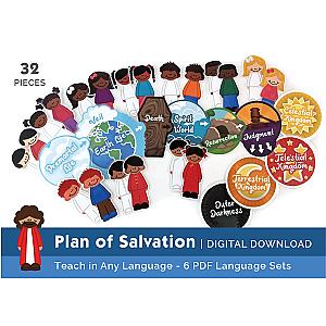 Digital Download: Plan of Salvation Visual Aid: English, Spanish, Portuguese, French, German or any Language, Multiple Ethnic Figures, FHE, Missionary Tool, The Church of Jesus Christ of Latter-Day Saints