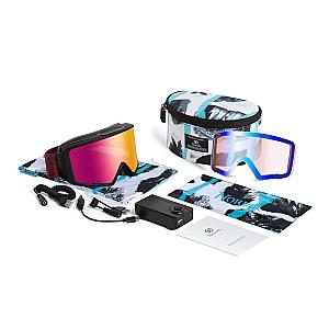 VIKING Heated Magnetic Anti-Fog Ski Goggles + Bonus PC Lenses