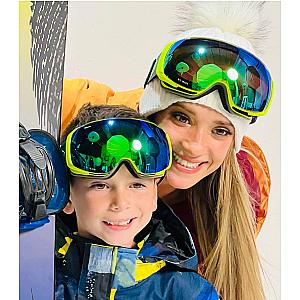 FREYA Magnetic Kid Teen Ski Goggles with Designed Straps - Bonus Low Light Lenses