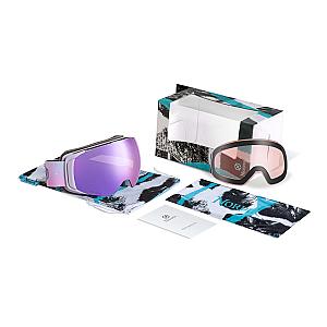 FREYA Magnetic Kid Teen Ski Goggles with Designed Straps - Bonus Low Light Lenses