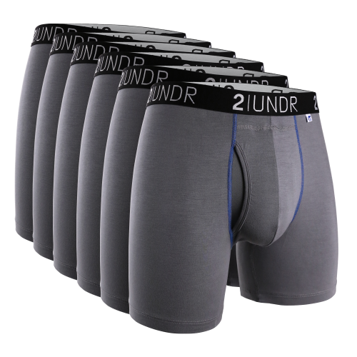 Swing Shift 6" Boxer Brief - Basic Grey 6 Pack