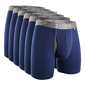 Swing Shift 6" Boxer Brief - Basic Navy 6 Pack