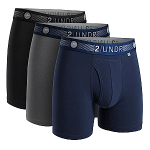 Flow Shift 6" Boxer Brief - Navy/Grey/Black - 3 Pack