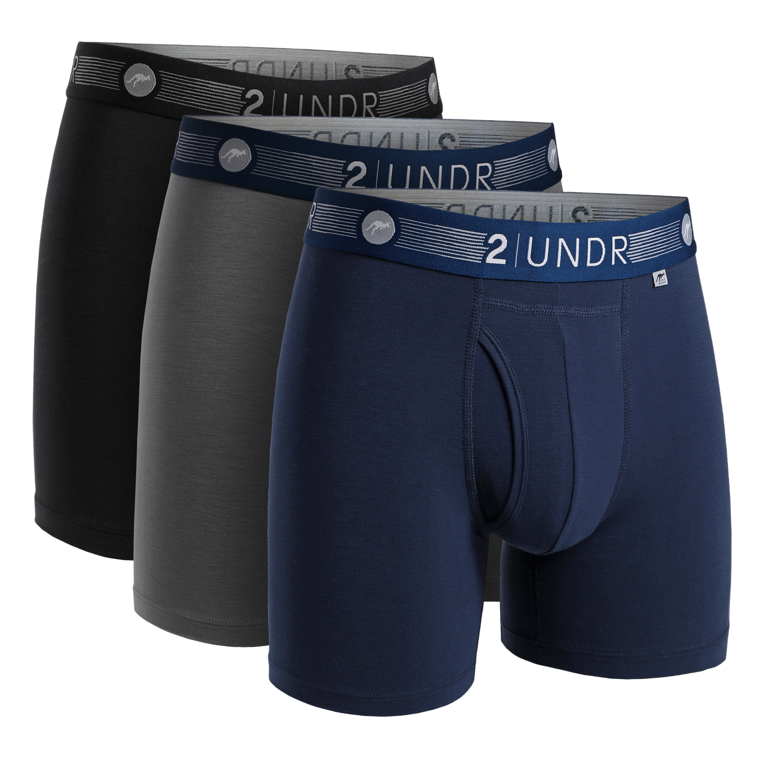 Flow Shift 6" Boxer Brief - Navy/Grey/Black - 3 Pack