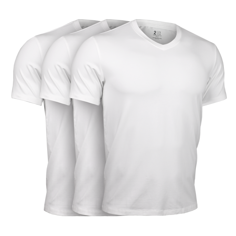 Luxury V Neck Tee - White 3 Pack