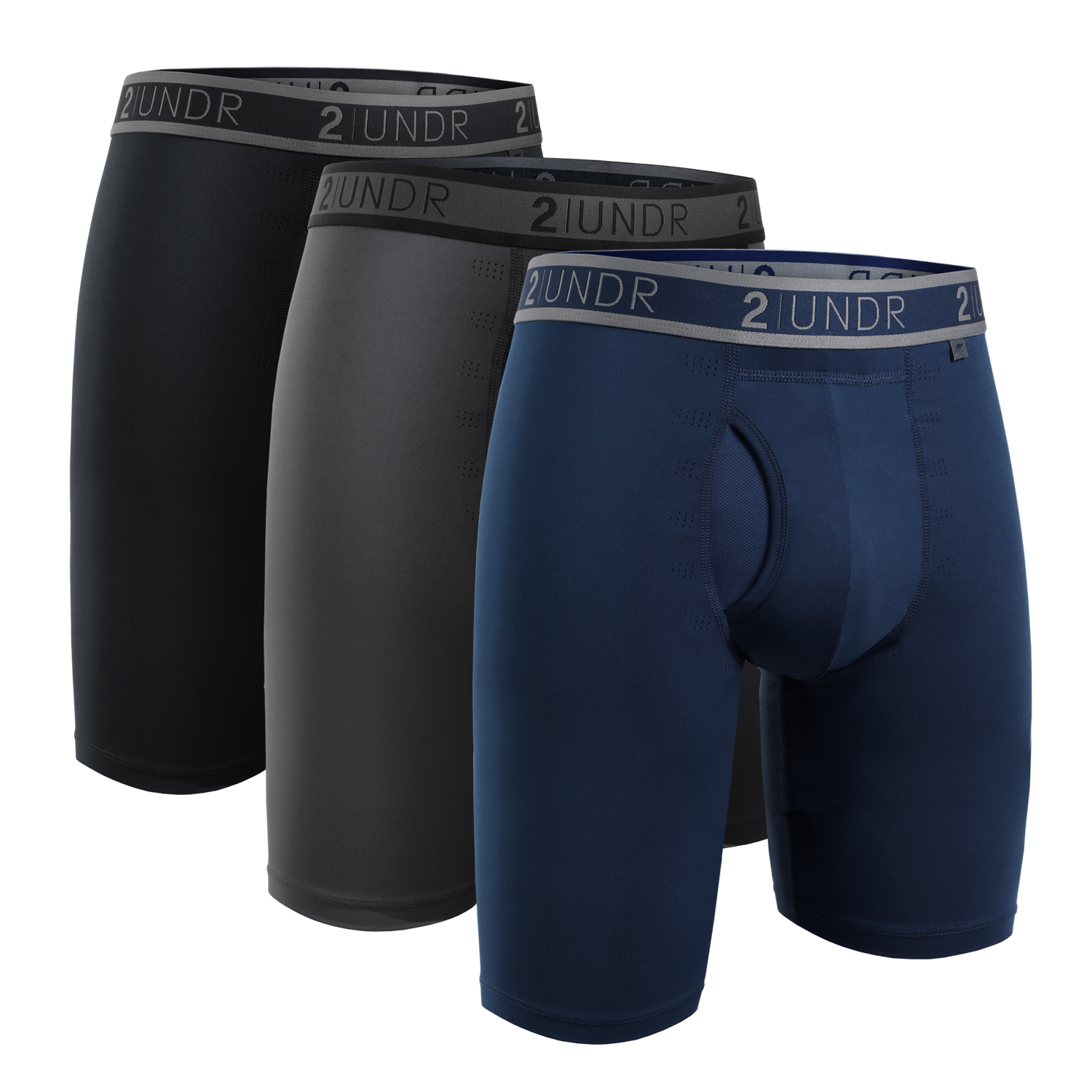 Sport Shift 9" Long Leg - Stealth/Charcoal/Azul - 3 Pack