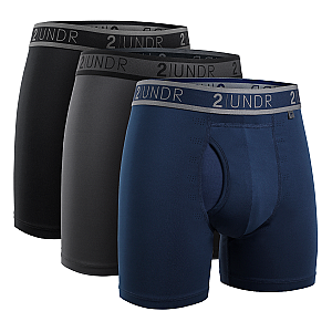 Sport Shift 6" Boxer Brief - Stealth/Charcoal/Azul - 3 Pack