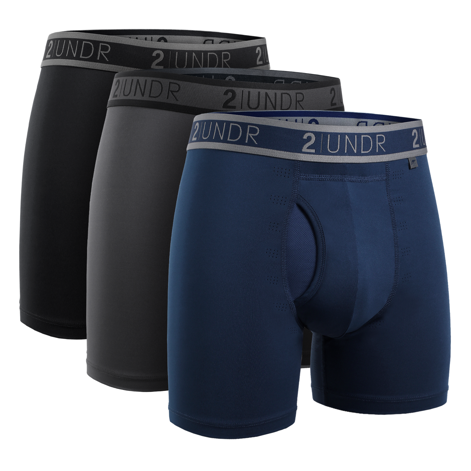 Sport Shift 6" Boxer Brief - Stealth/Charcoal/Azul - 3 Pack