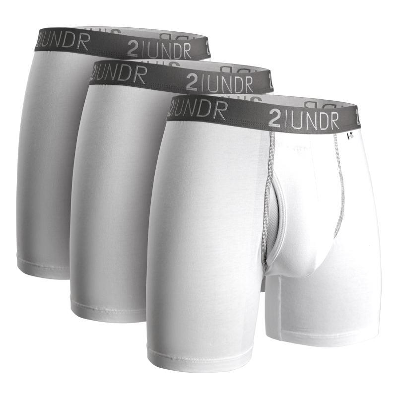 Swing Shift 6" Boxer Brief - 3 Pack Boxset - White