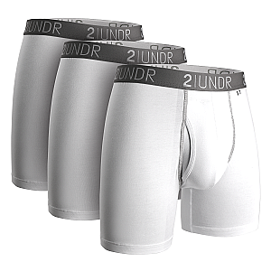 Swing Shift 6" Boxer Brief - 3 Pack Boxset - White