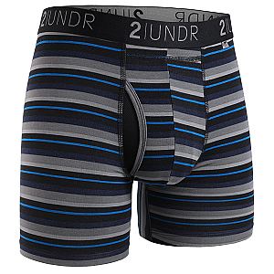 Swing Shift 6" Boxer Brief - 3 Pack Boxset -  Blue/Teal/Beach Stripes