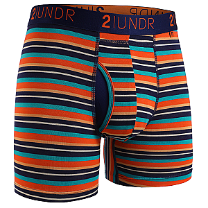 Swing Shift 6" Boxer Brief - 3 Pack Boxset -  Blue/Teal/Beach Stripes