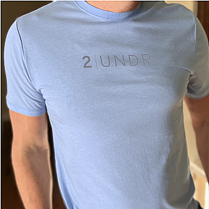 Branded All Day Crew Tee - Heathered Light Blue