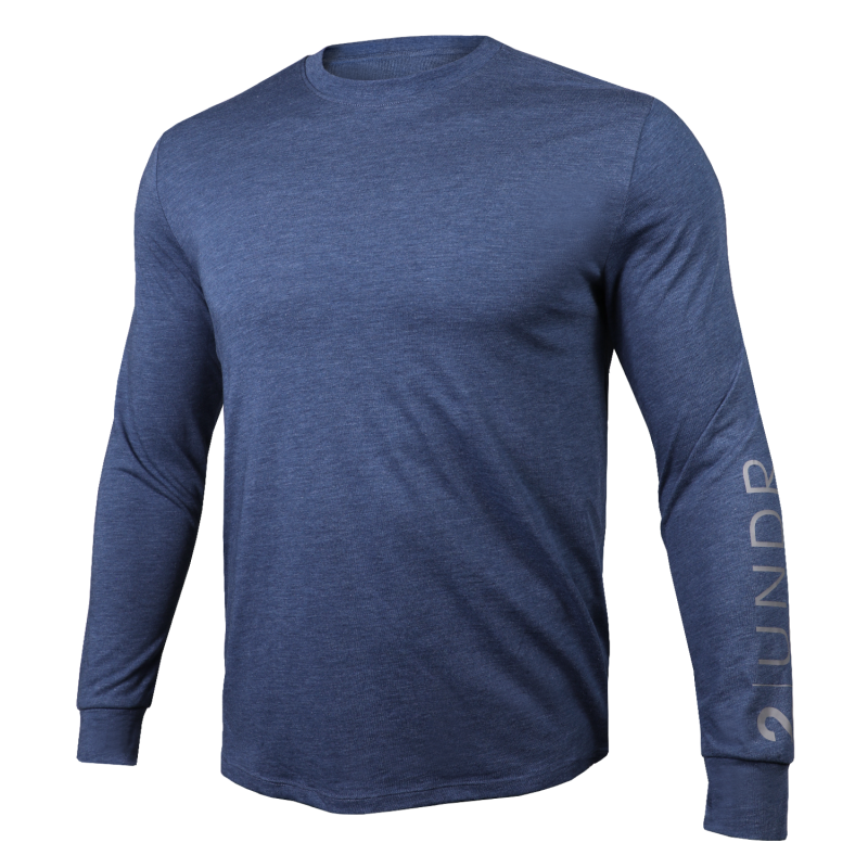Branded All Day Long Sleeve Crew Tee - Heathered Navy