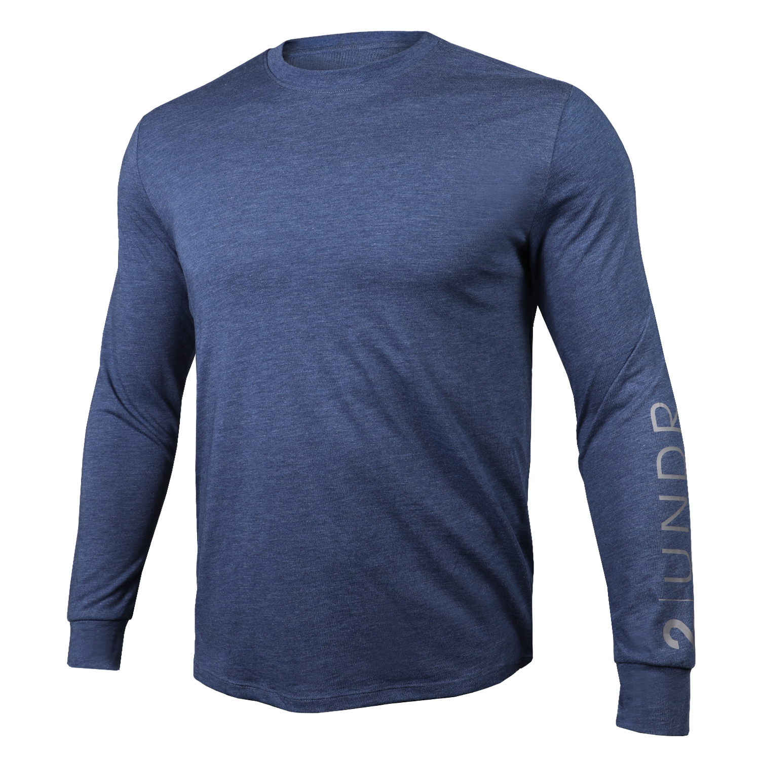 Branded All Day Long Sleeve Crew Tee - Heathered Navy