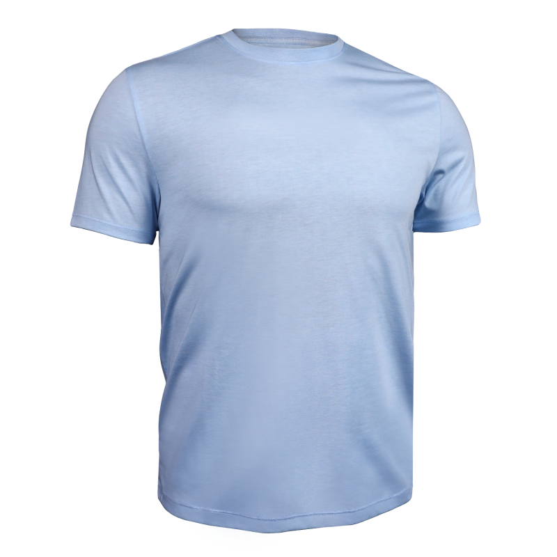 All Day Crew Tee - Heathered Light Blue