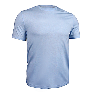 All Day Crew Tee - Heathered Light Blue