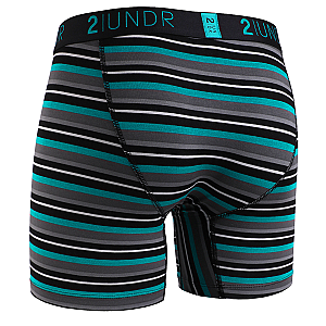 Swing Shift 6" Boxer Brief - Teal Stripe