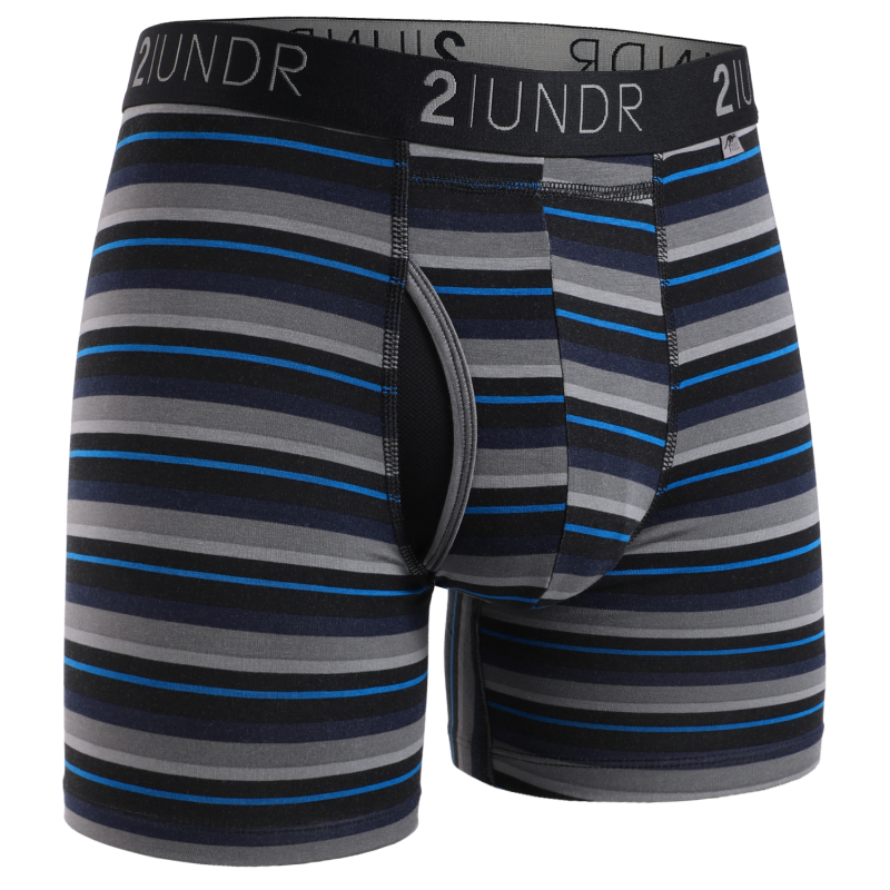 Swing Shift 6" Boxer Brief - Blue Stripe