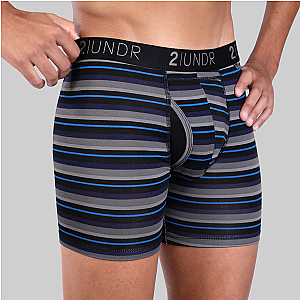 Swing Shift 6" Boxer Brief - Blue Stripe