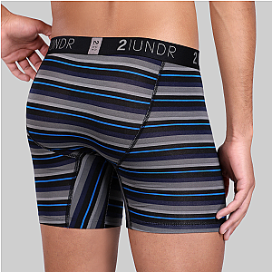 Swing Shift 6" Boxer Brief - Blue Stripe