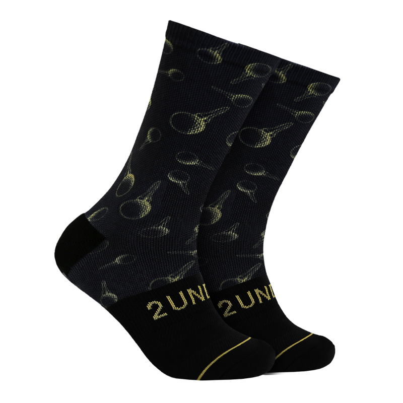 Flex Printed Crew Sock - Gold Tees