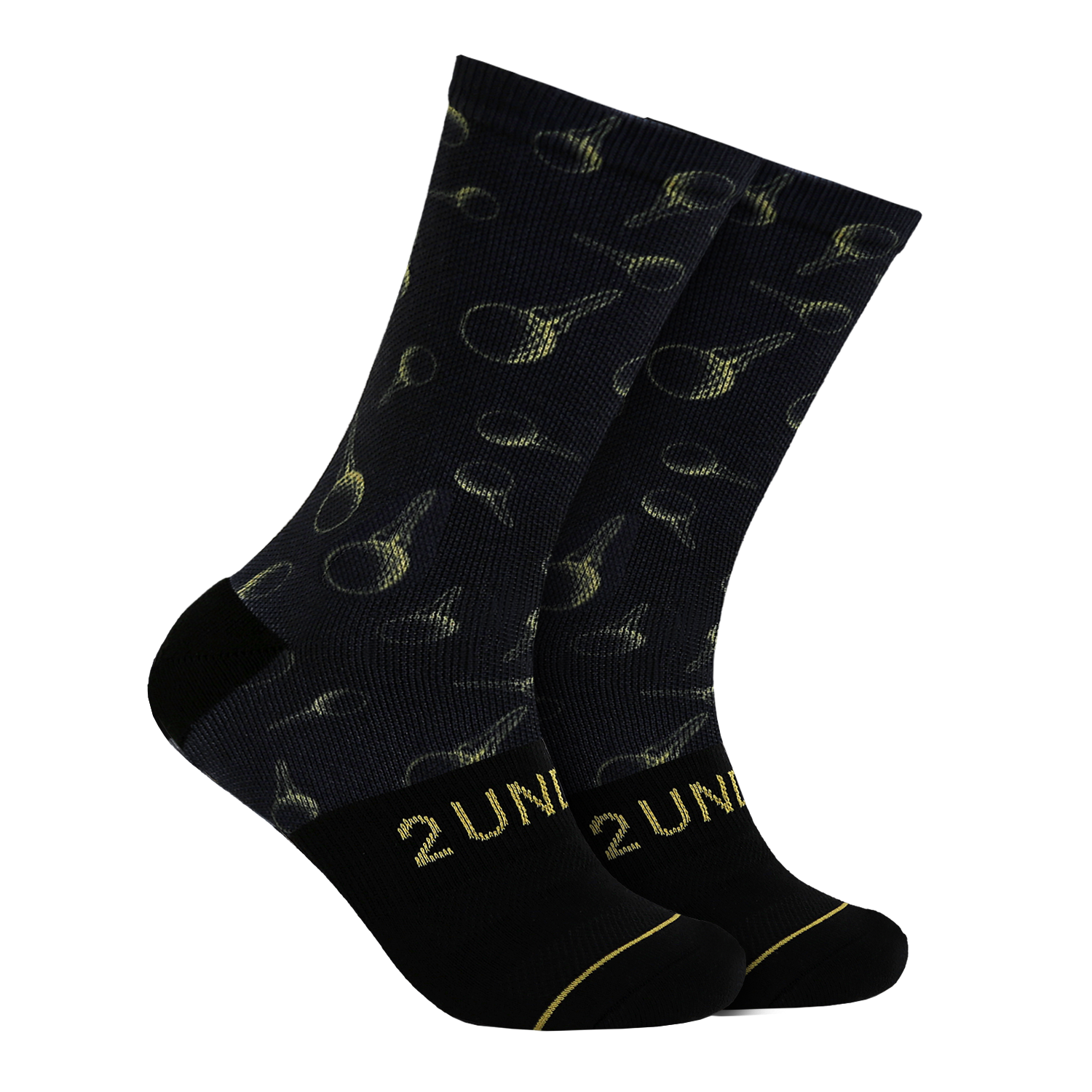 Flex Printed Crew Sock - Gold Tees