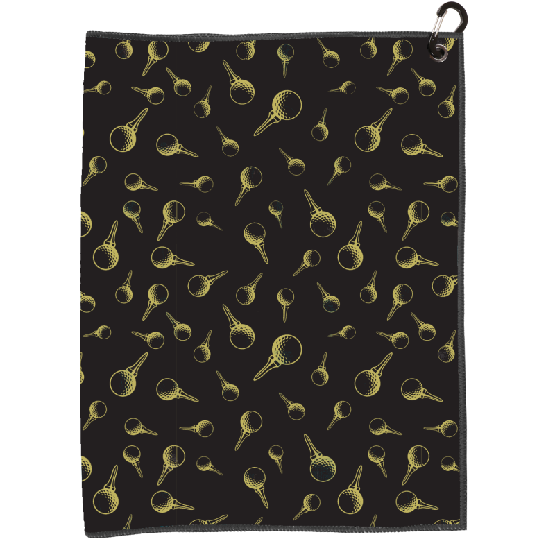 Microfiber Golf Towel - Gold Tees