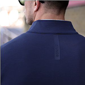 Cordero 1/4 Zip Long Sleeve Pullover - Navy