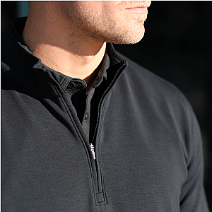 Cordero 1/4 Zip Long Sleeve Pullover - Black